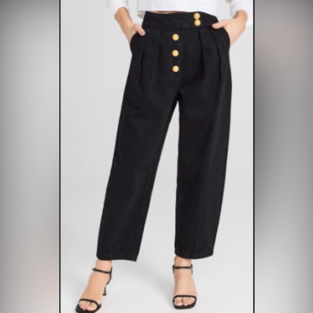 English Factory Cropped Denim Trousers